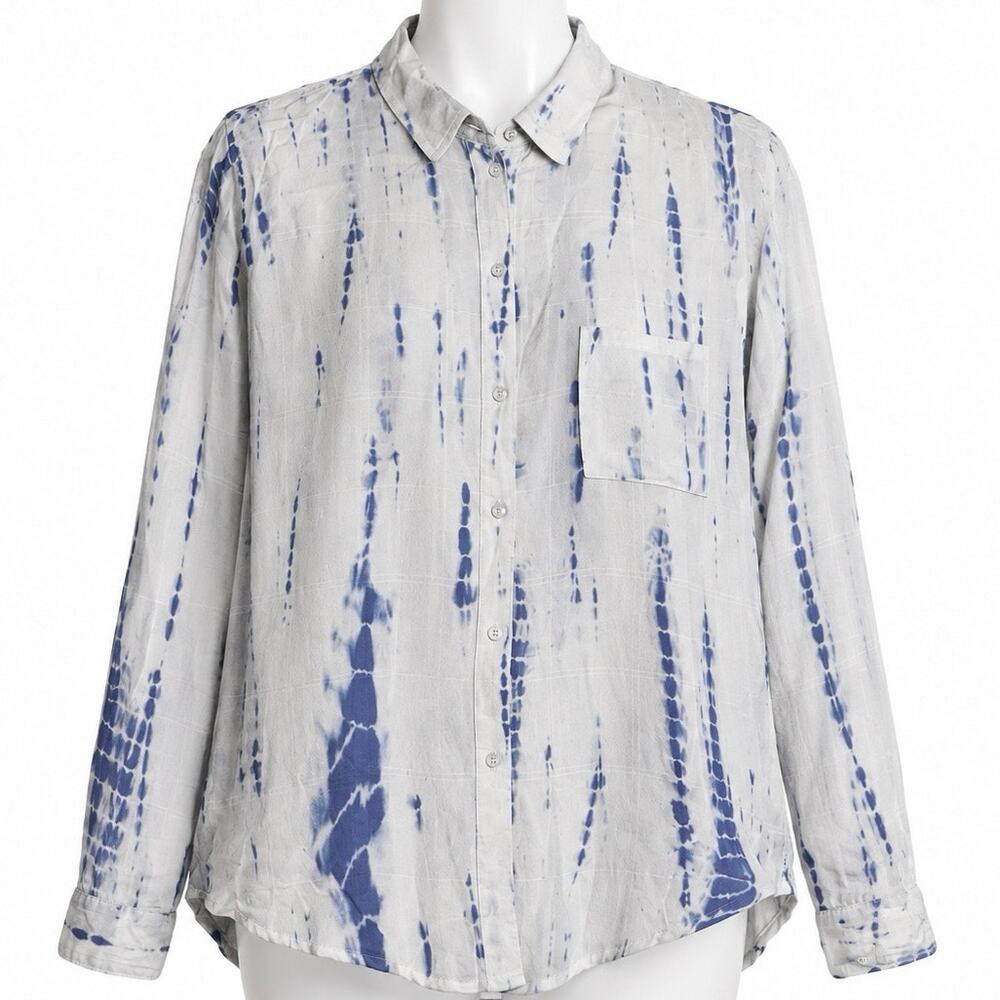 Rails Shirt Size M Hunter Cloud Tie Dye Button Down Soft Knit Long Sleeve Top